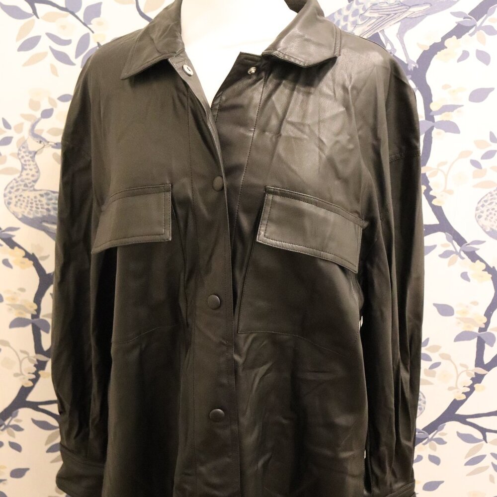 Vince Camuto Faux-Leather Shirt Jacket
